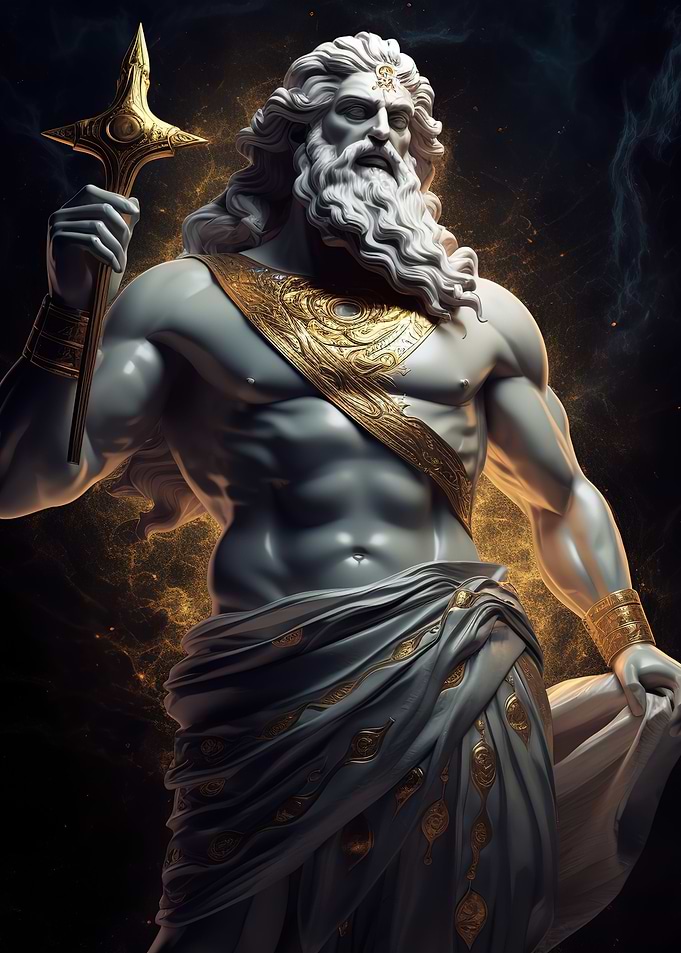 Zeus Statue Watercolor