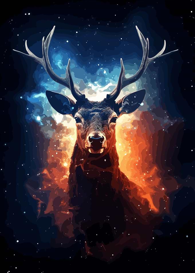 Animal Deer Cosmic Galaxy