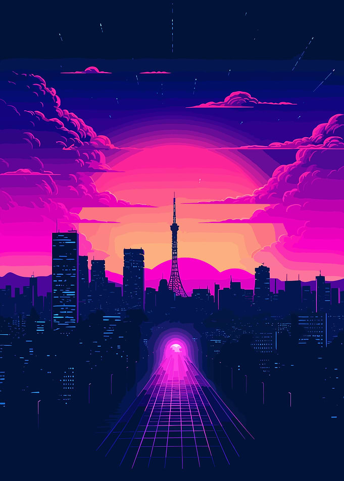 City Synthwave Retro