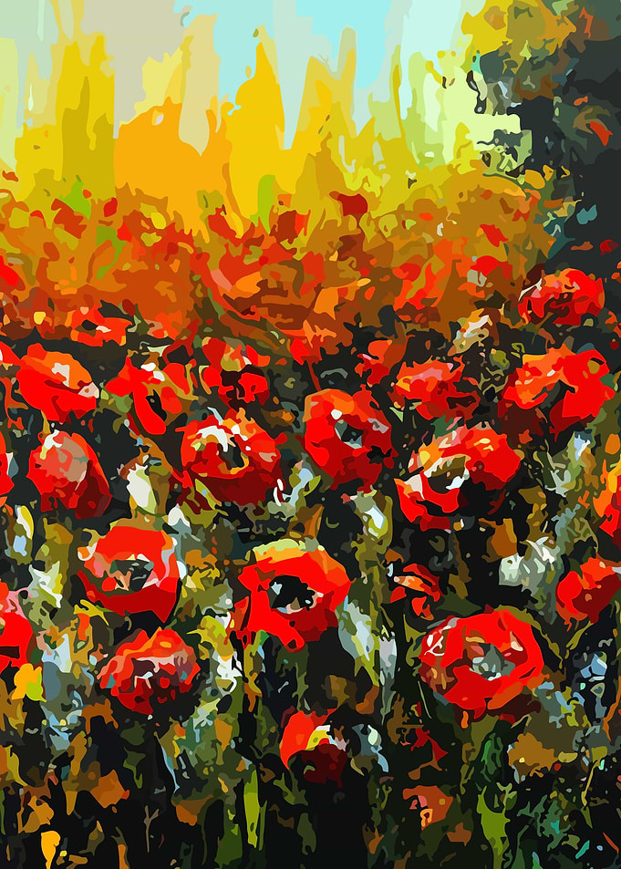 Poppies in a Garden