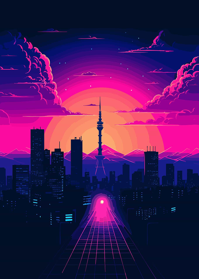 City Synthwave Retro