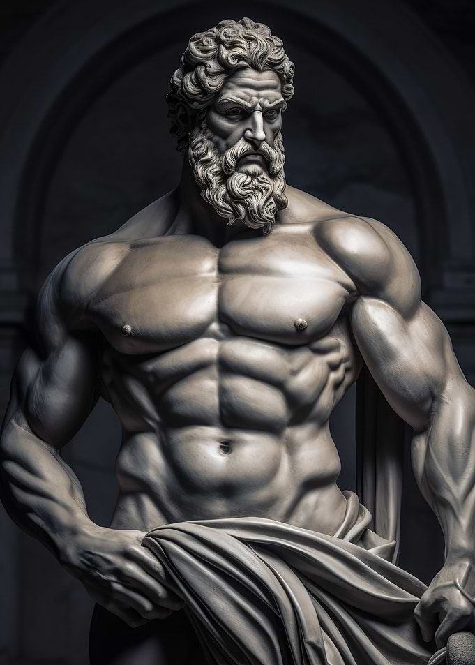 Zeus Statue Watercolor