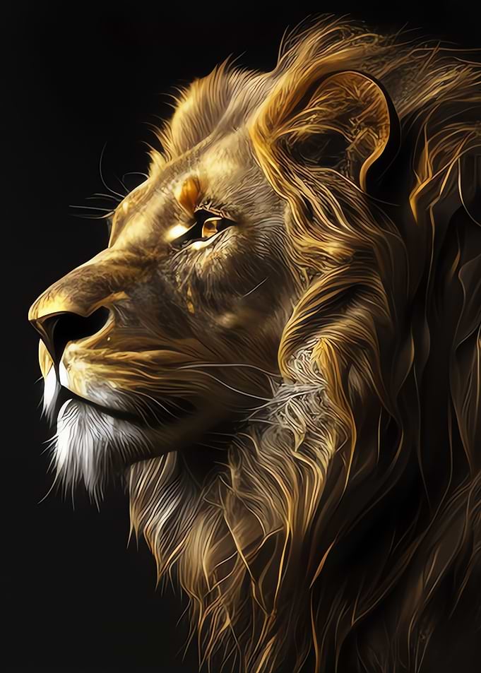Black and Gold Lion