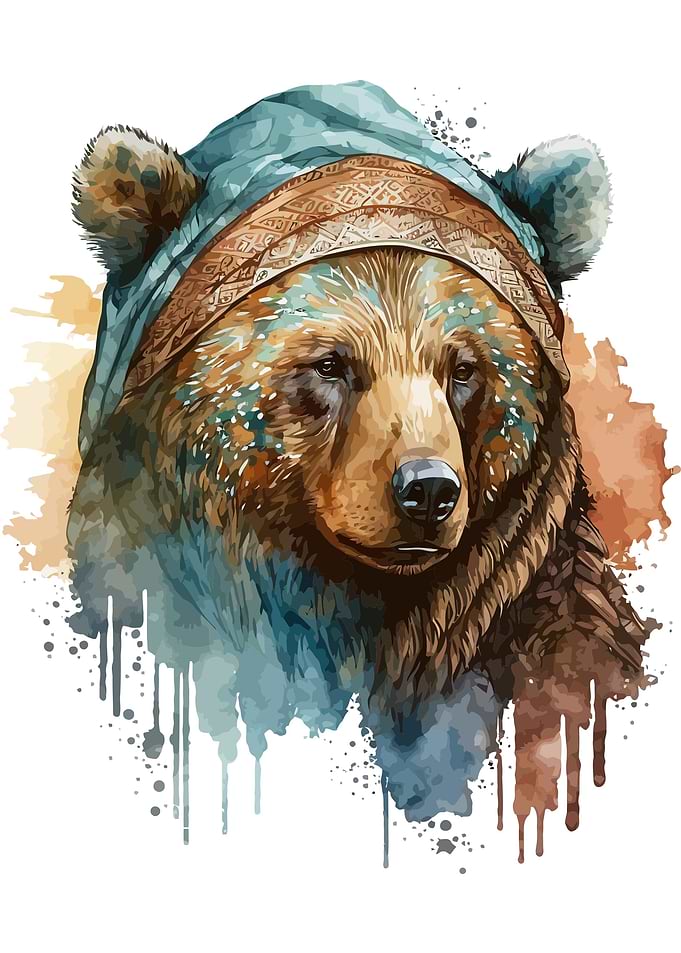 Bear in watercolor style
