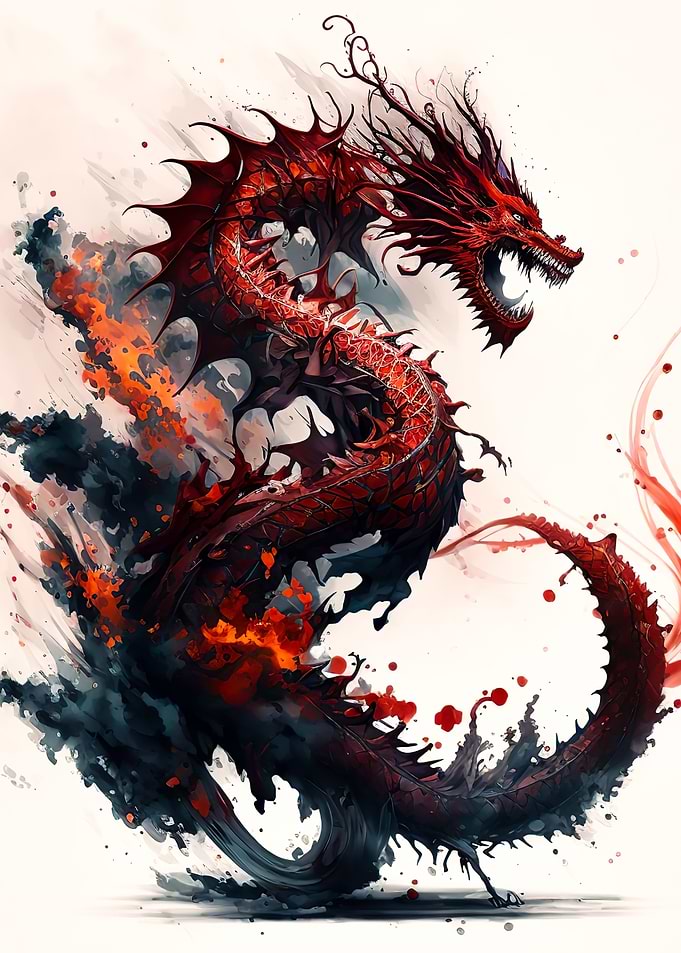 watercolor dragon