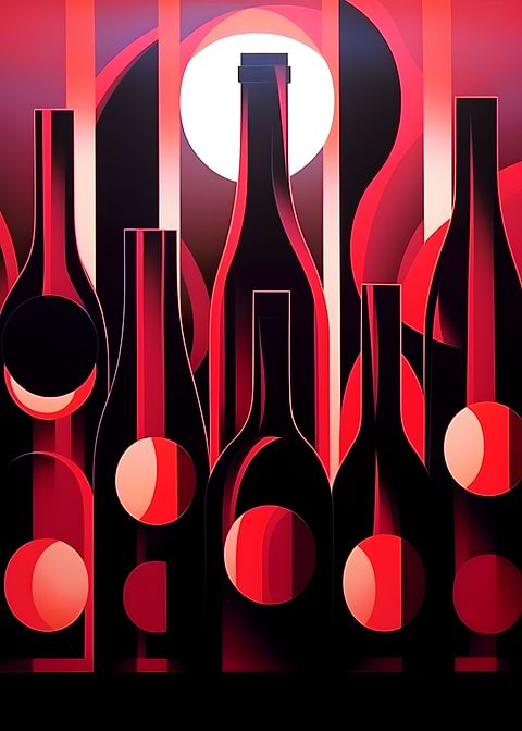 Luminous Wine Delight — kitchen metal wall art
