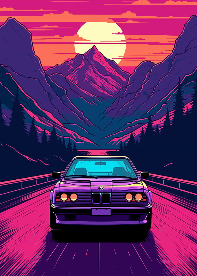 Car Synthwave Retro
