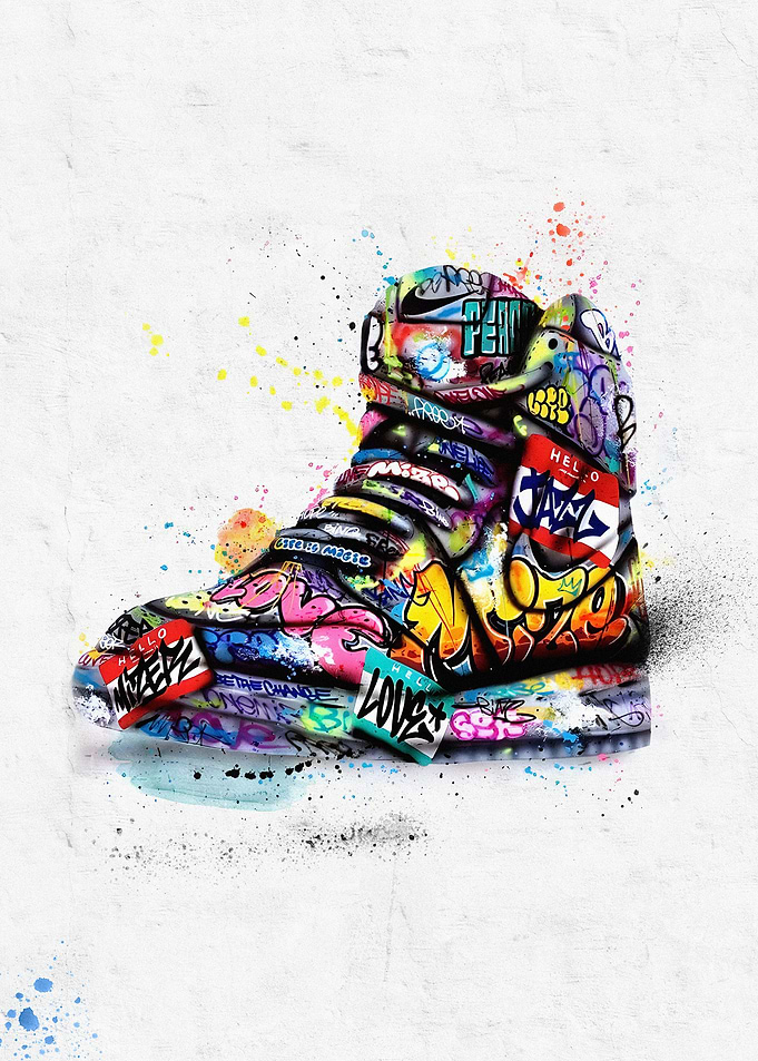 Banksy Graffiti Sneaker J1