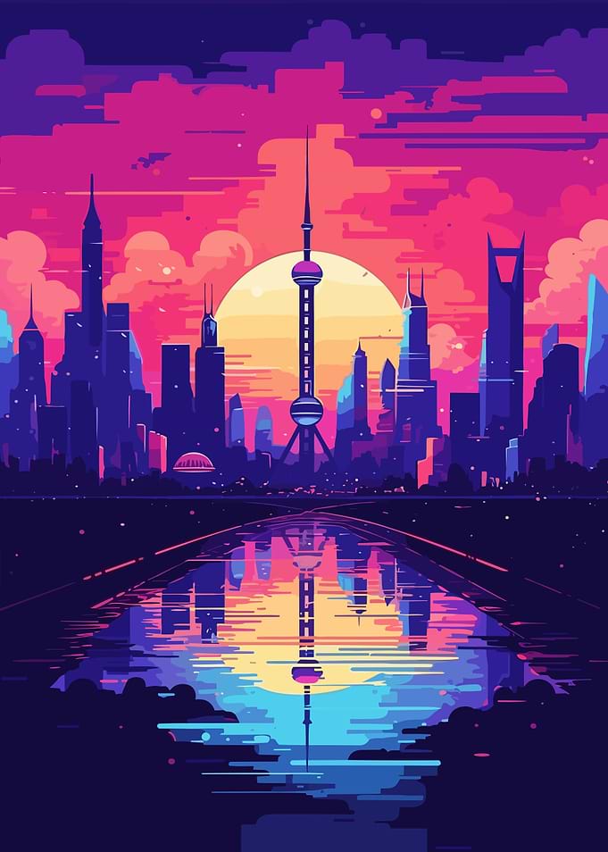 City Synthwave Retro