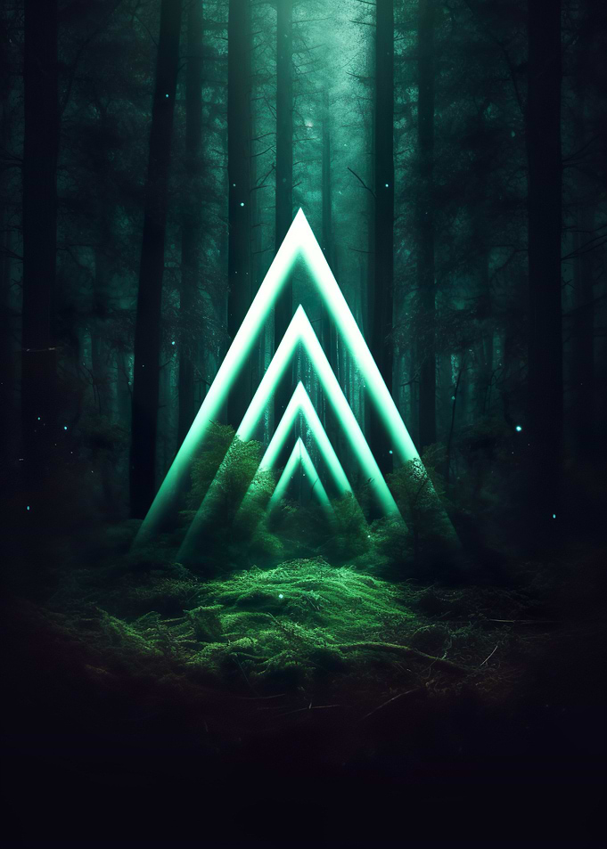 Forest Triangles Abstract