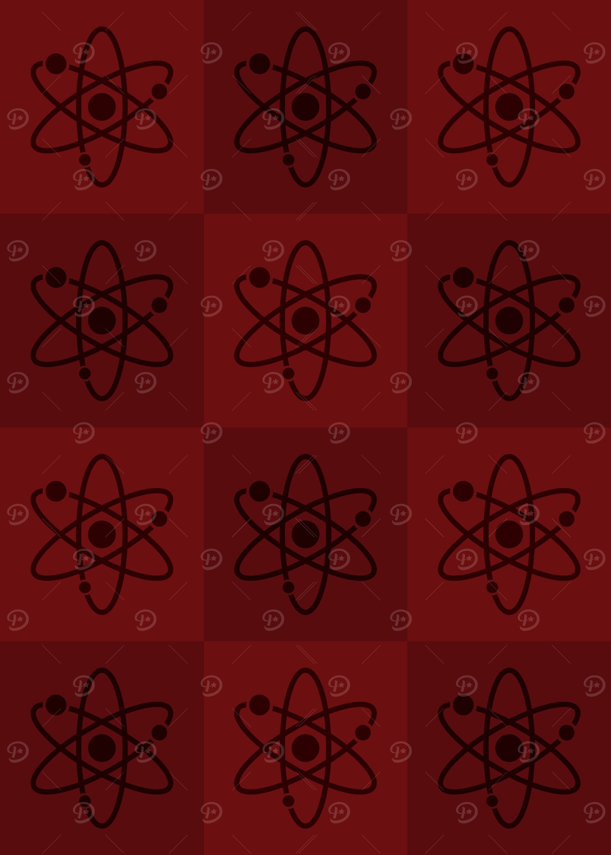 Atom Science Icons Pop Art