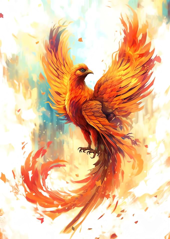 Phoenix Watercolor Bird