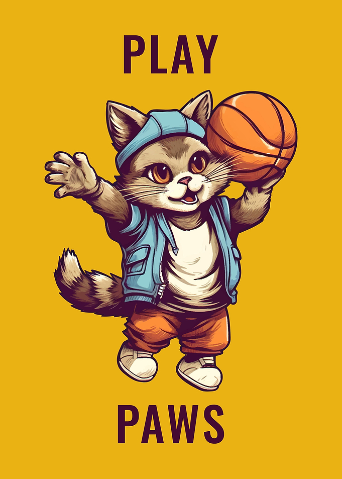 cat play basketball