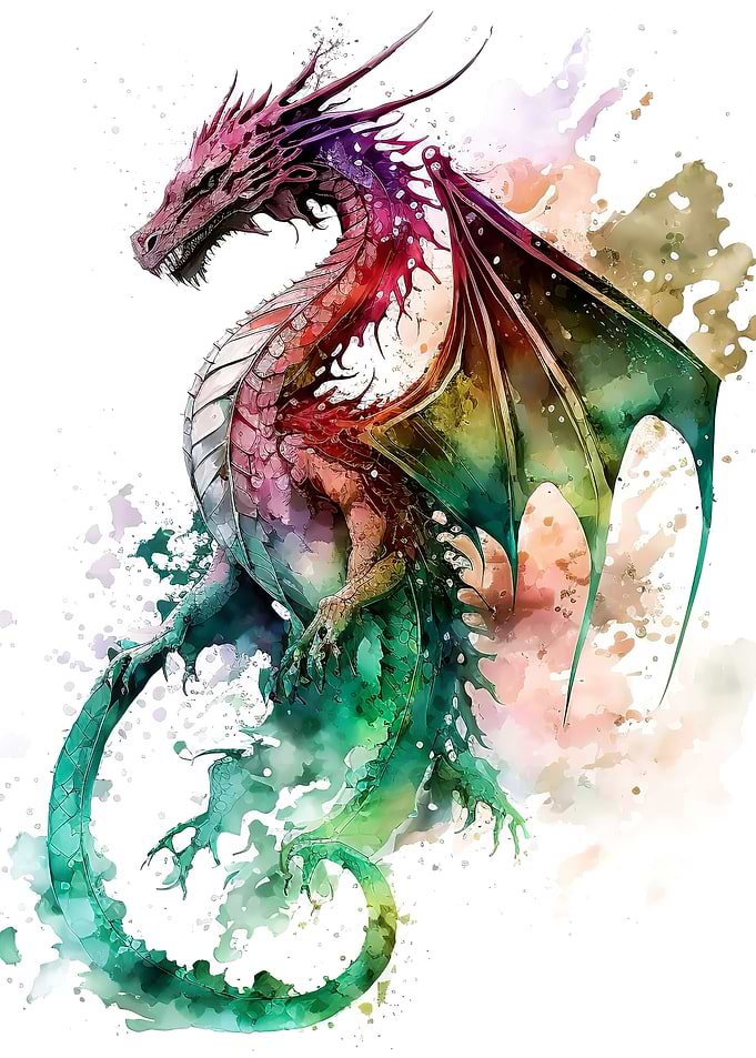 watercolor dragon