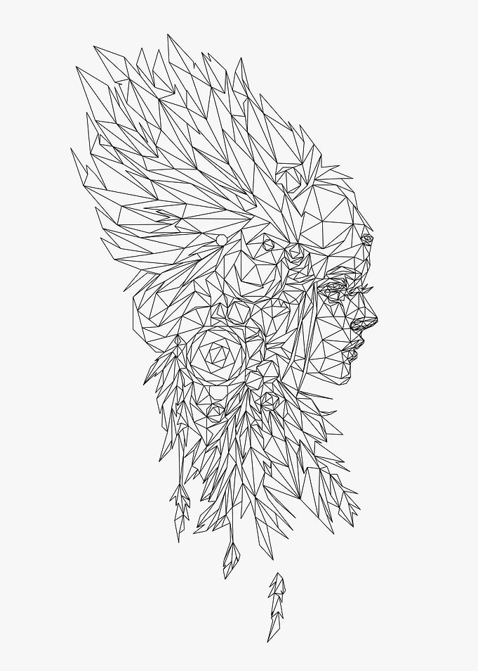 Woman Lowpoly Wireframe