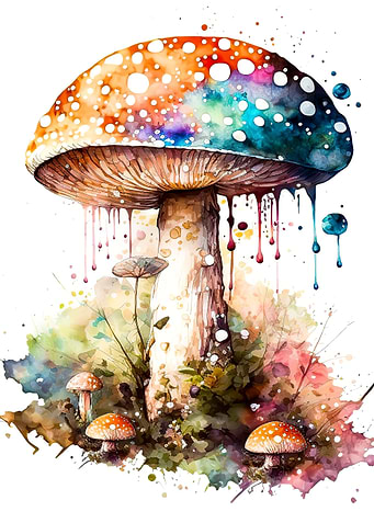 watercolor mushroom