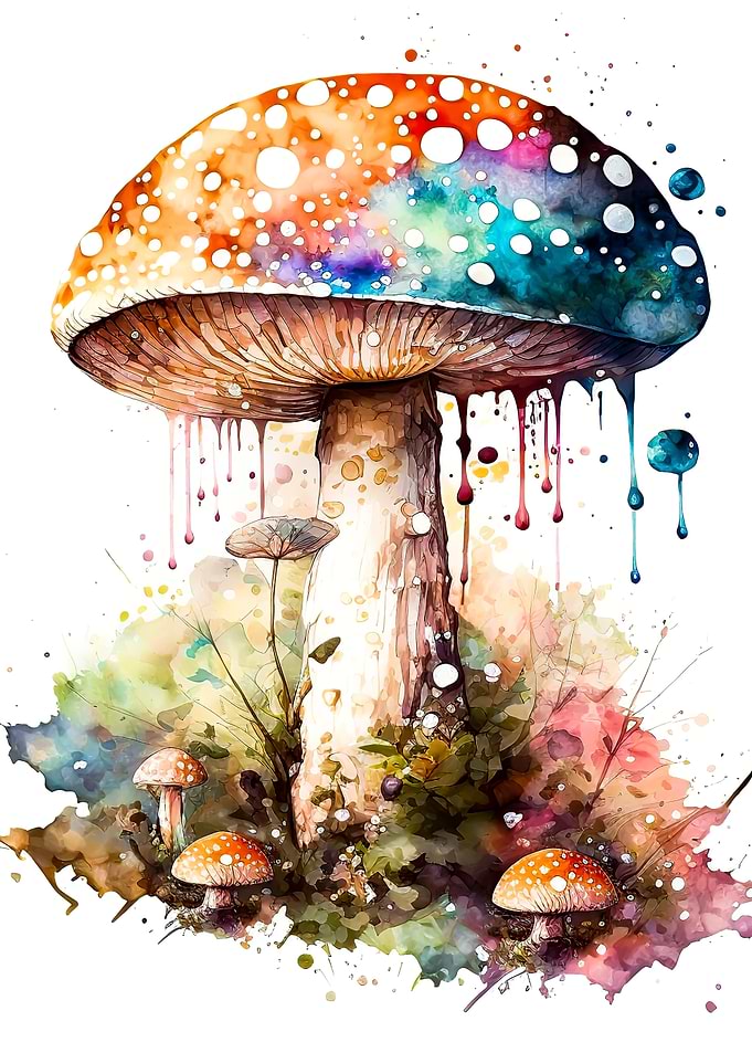 watercolor mushroom