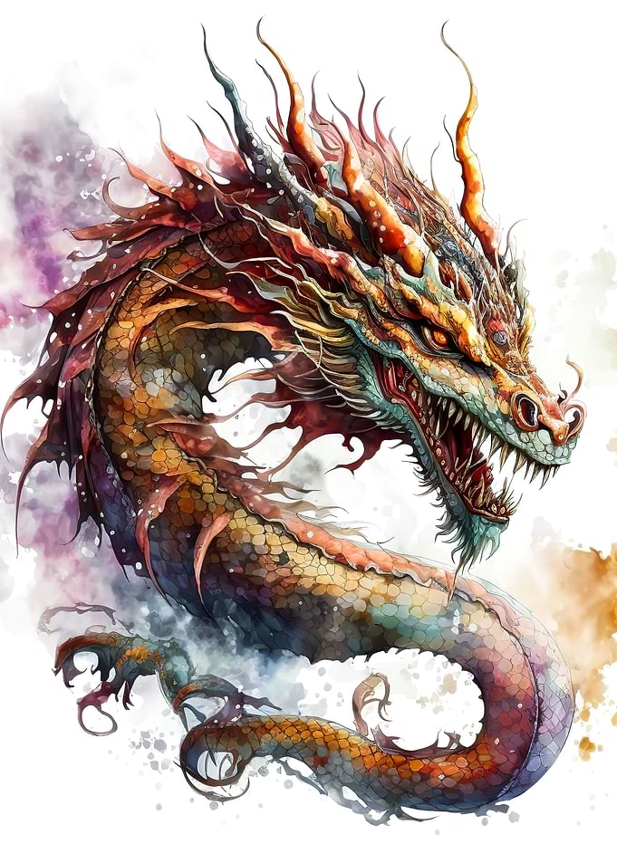 watercolor dragon