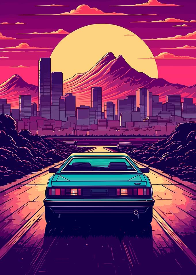 Car City Synthwave Retro