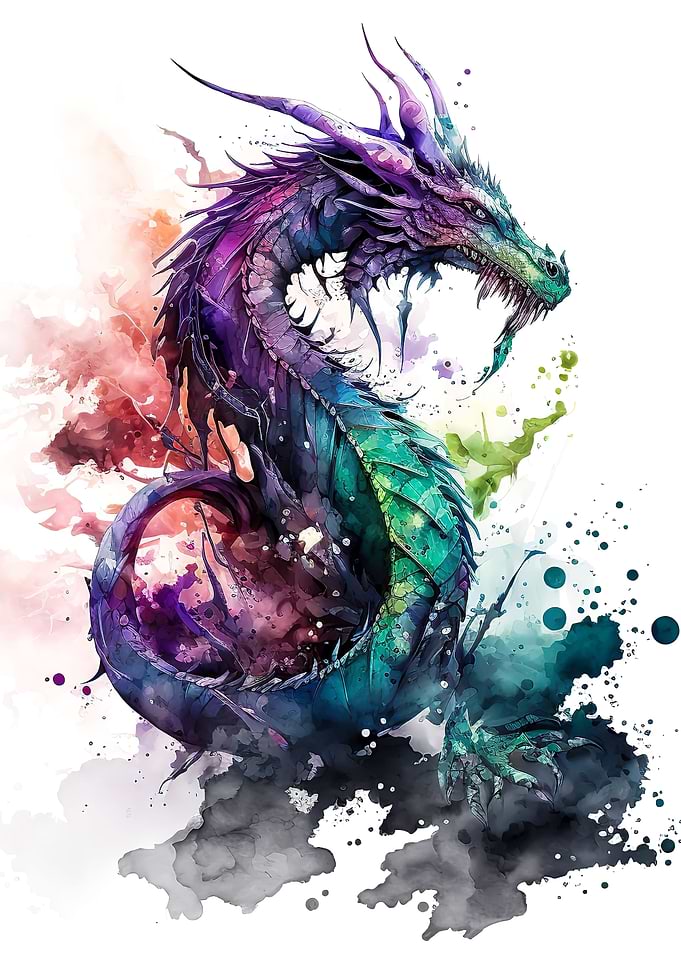 watercolor dragon
