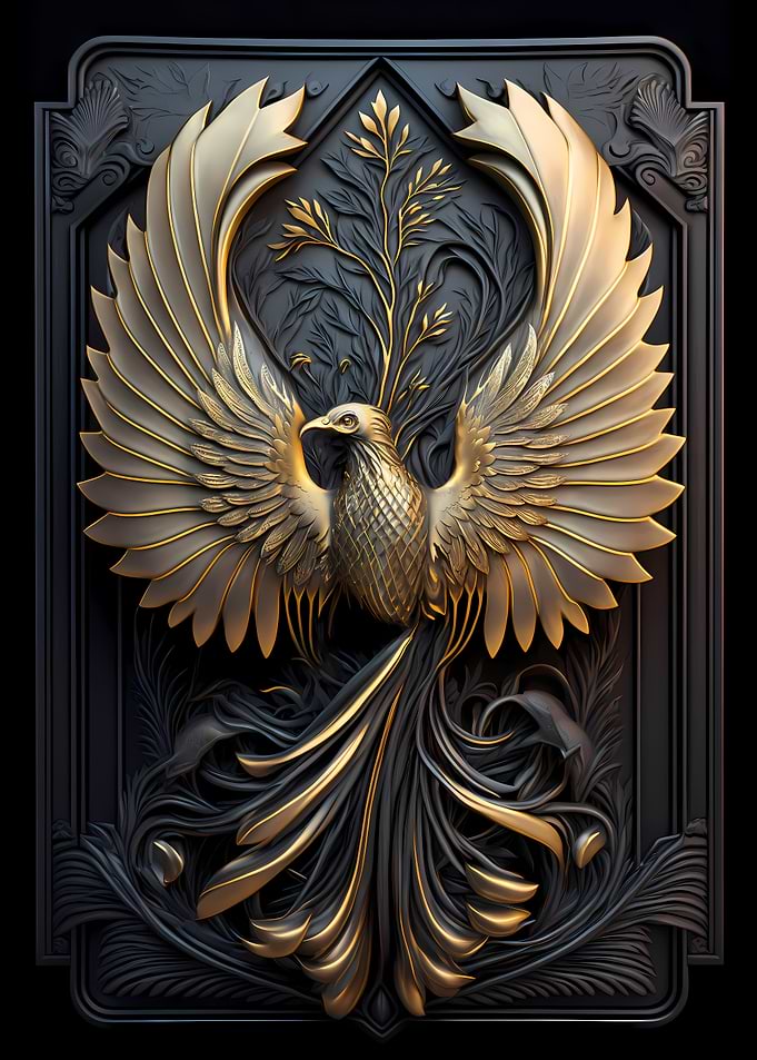 Golden God Phoenix Deco