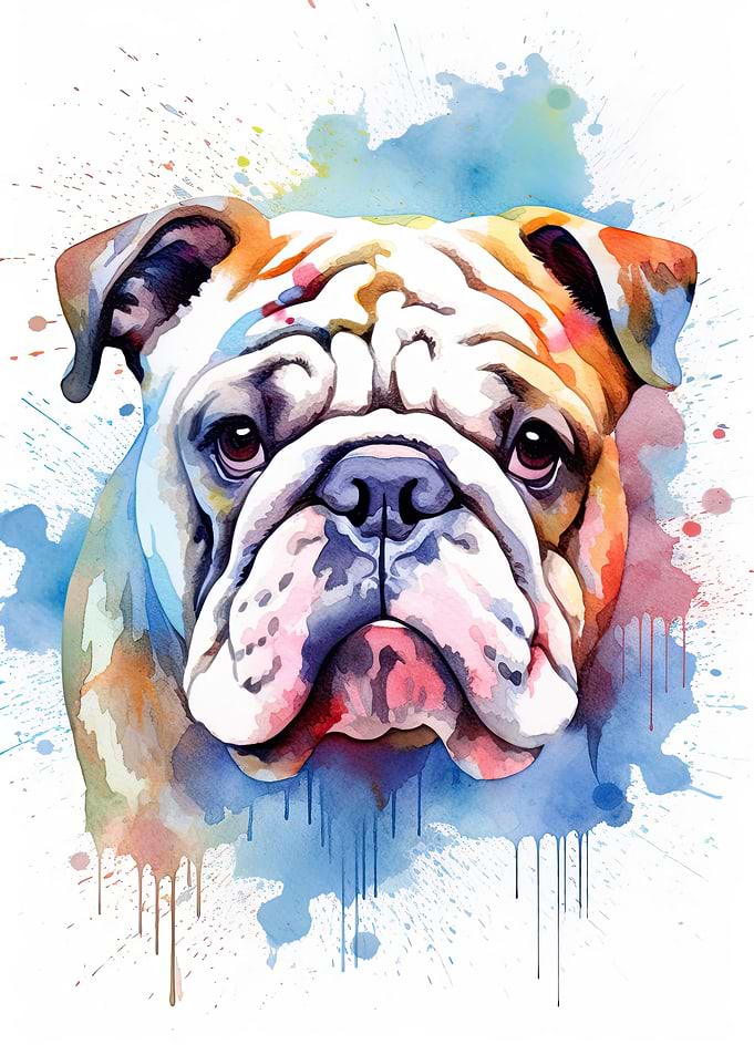 Watercolor Bulldog