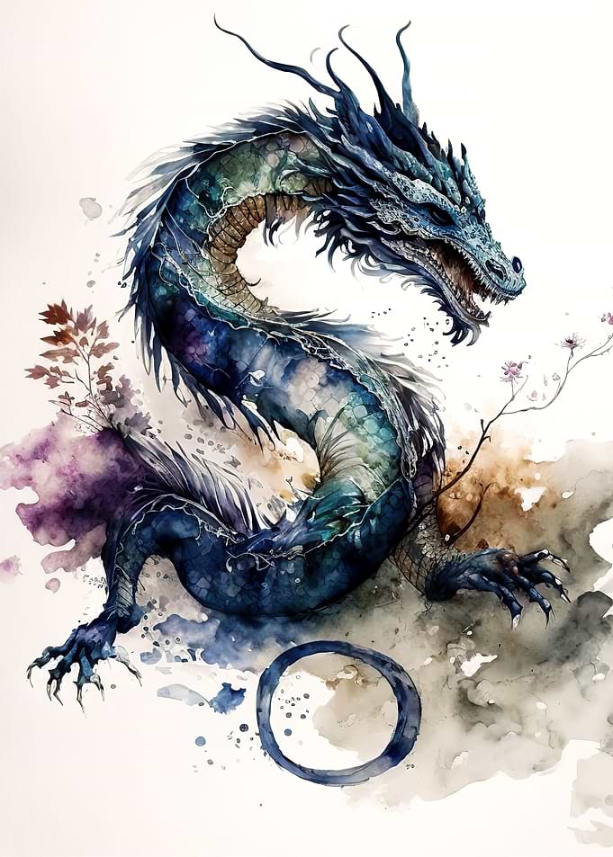 watercolor dragon