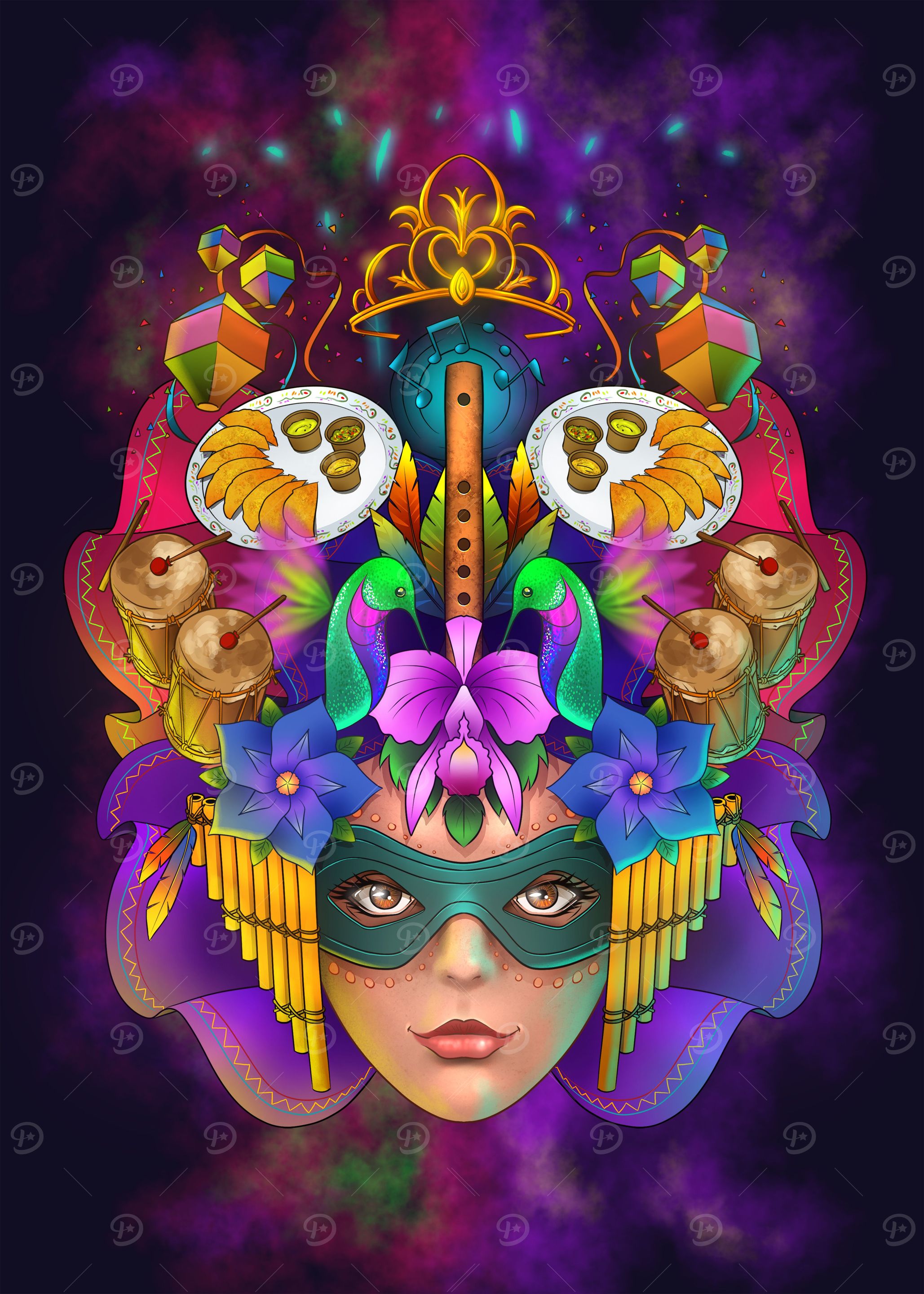 Carnival woman mask