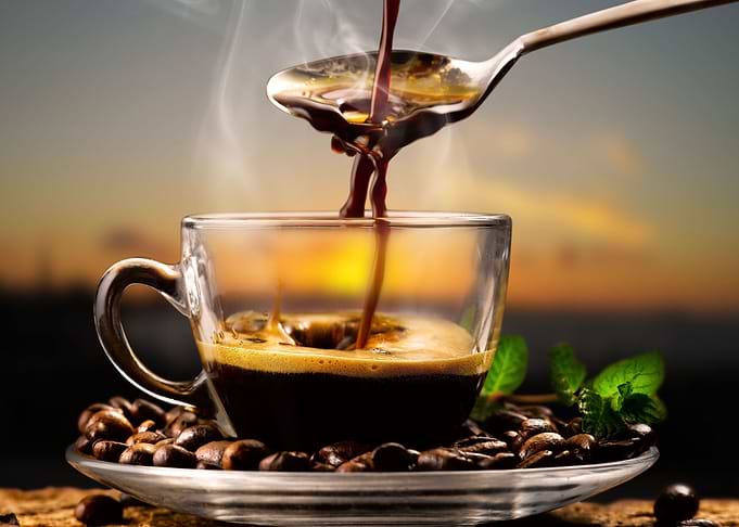 Pouring coffee