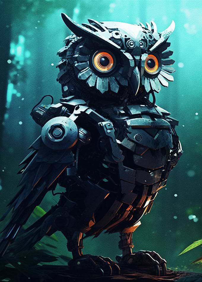 Robot Owl in the Forest