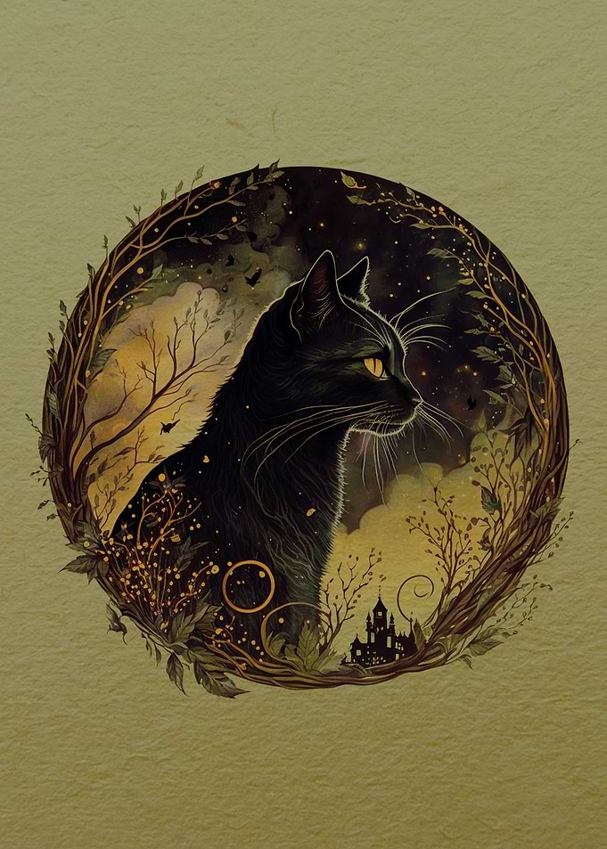 fantasy black cat