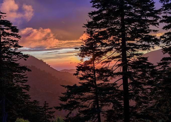 Sunset in the mountains