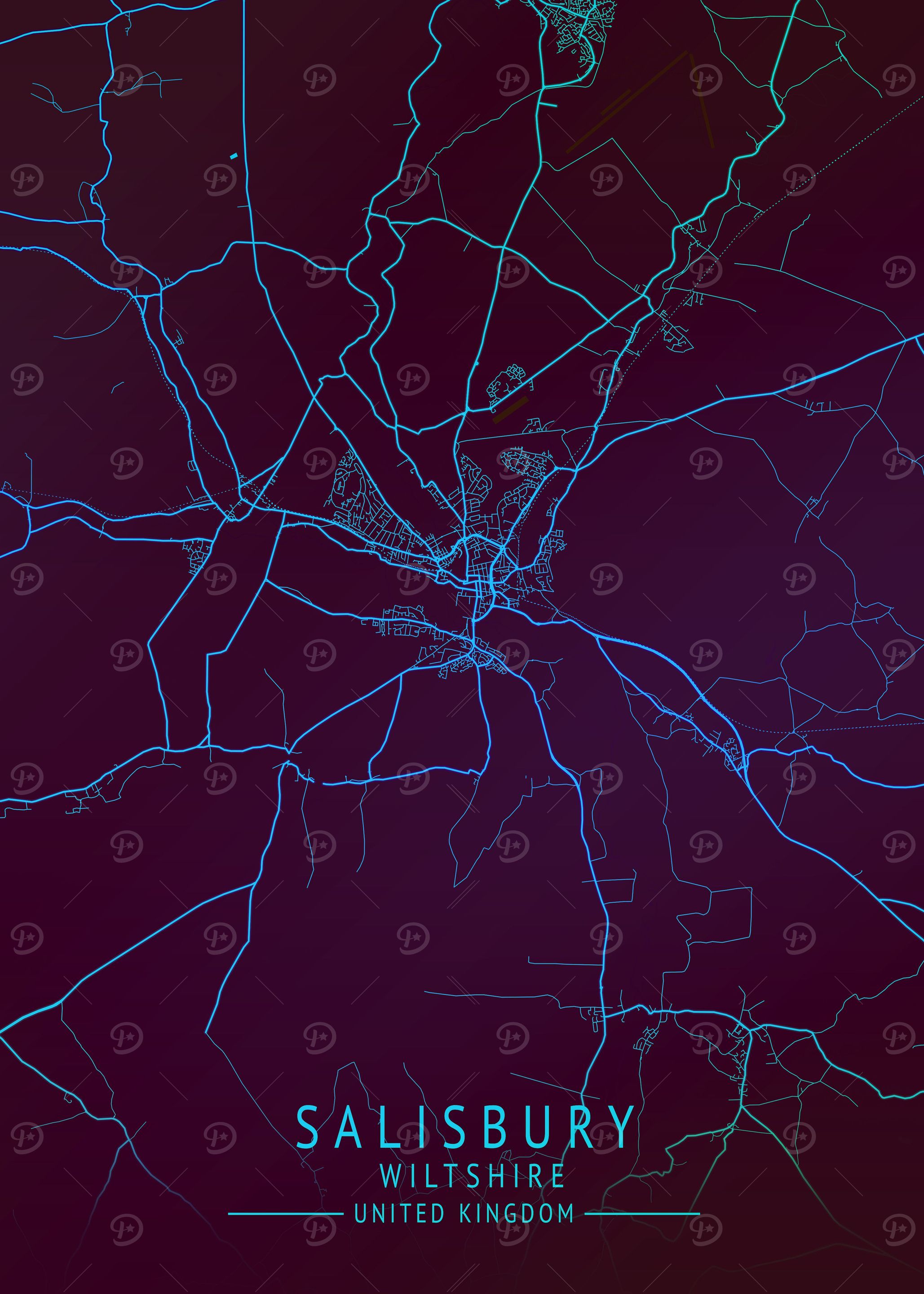 Salisbury UK City Map
