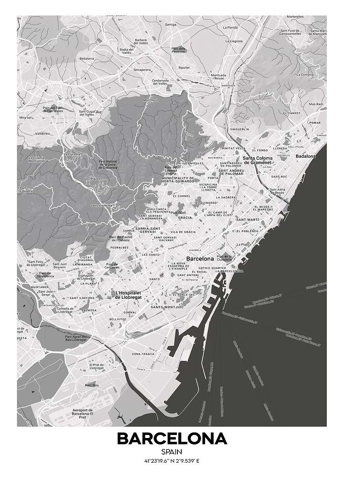 Barcelona spain streetmap