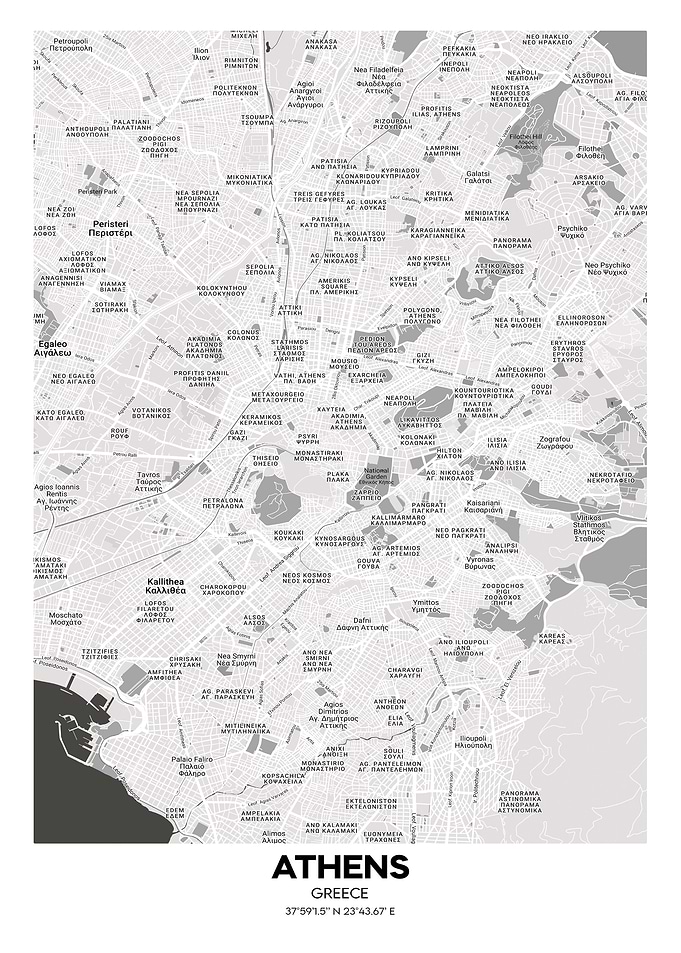 athens greece map