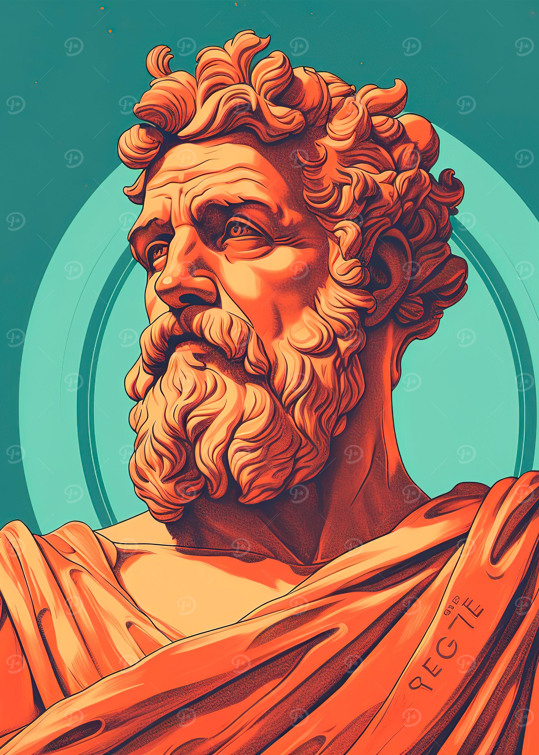Zeus statue Watercolor
