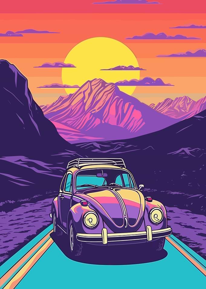 VW Golf Car Retro