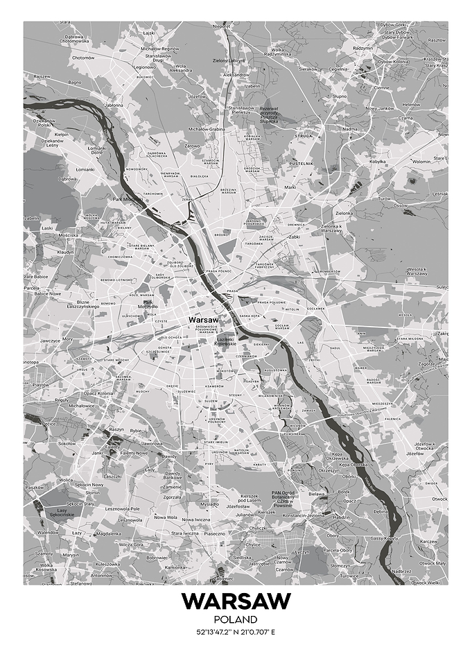 Warsaw poland streetmap
