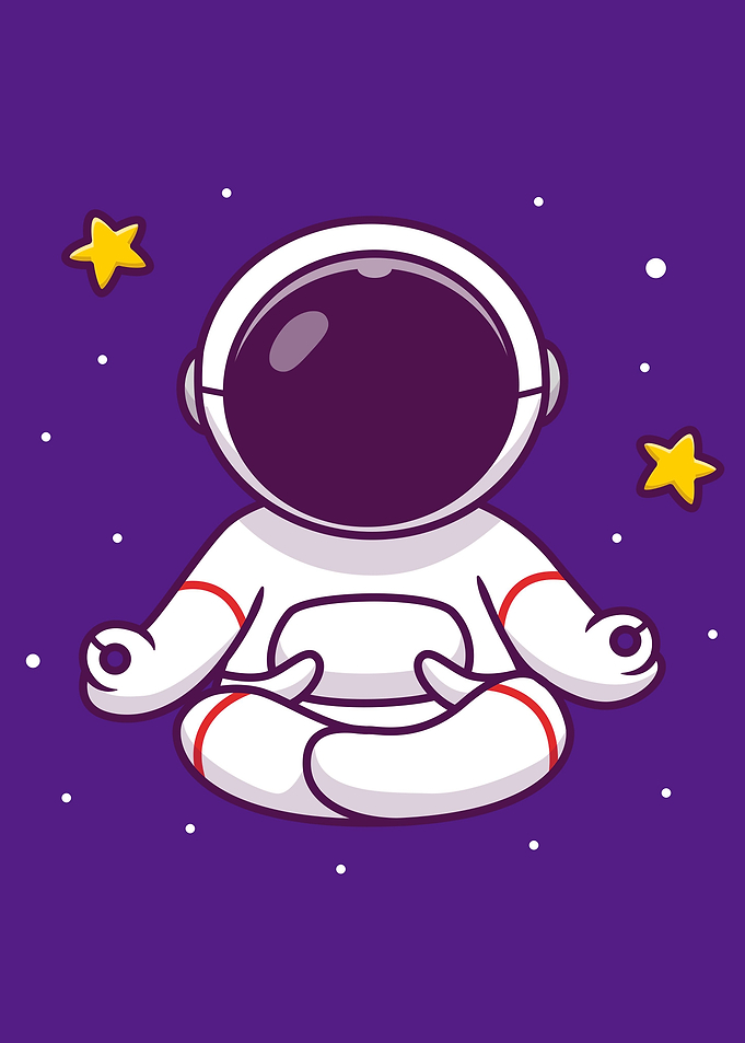 Cute astronaut yoga