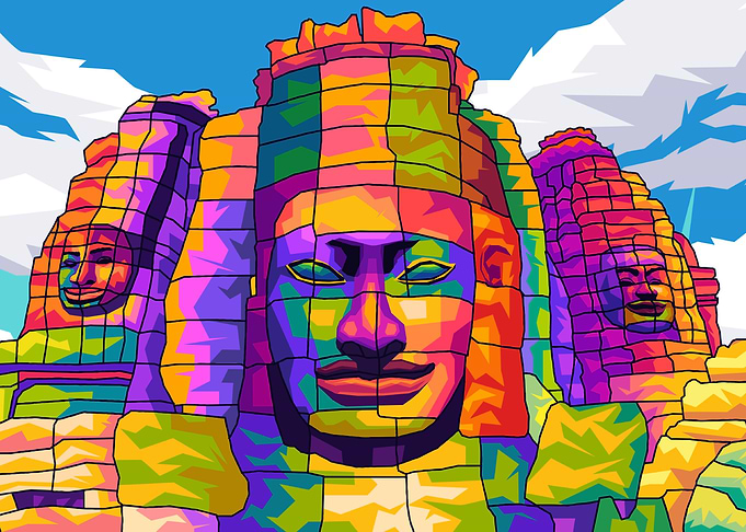 Aztec Statue Pop art