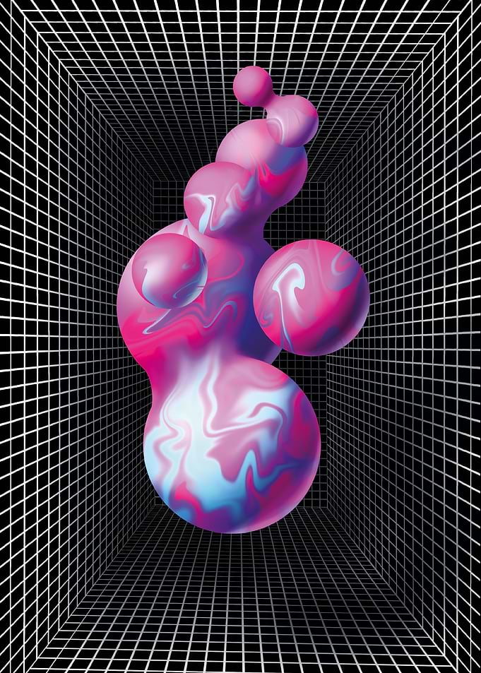 Captured marble bubbles