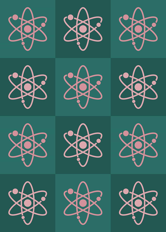 Atom Science Icons Pop Art
