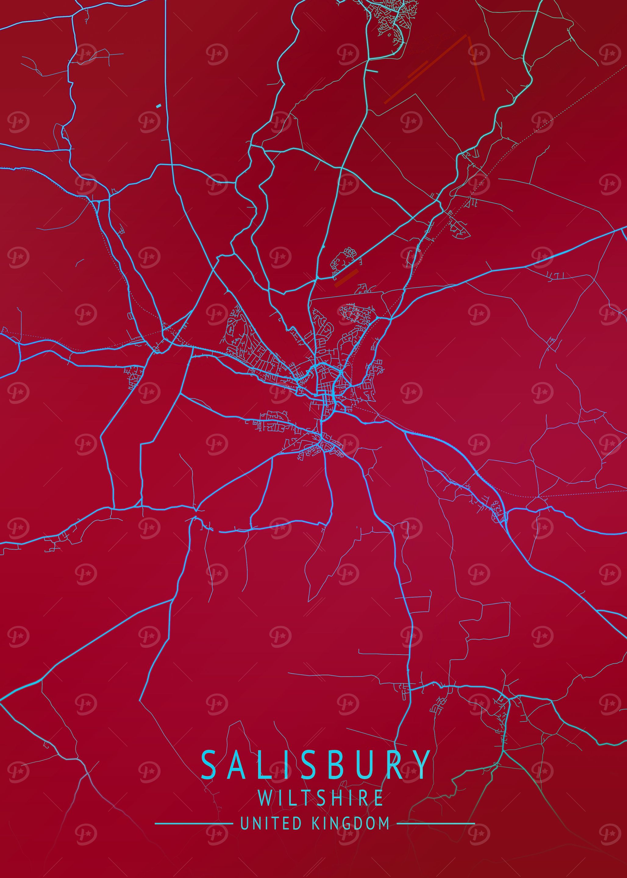 Salisbury UK City Map