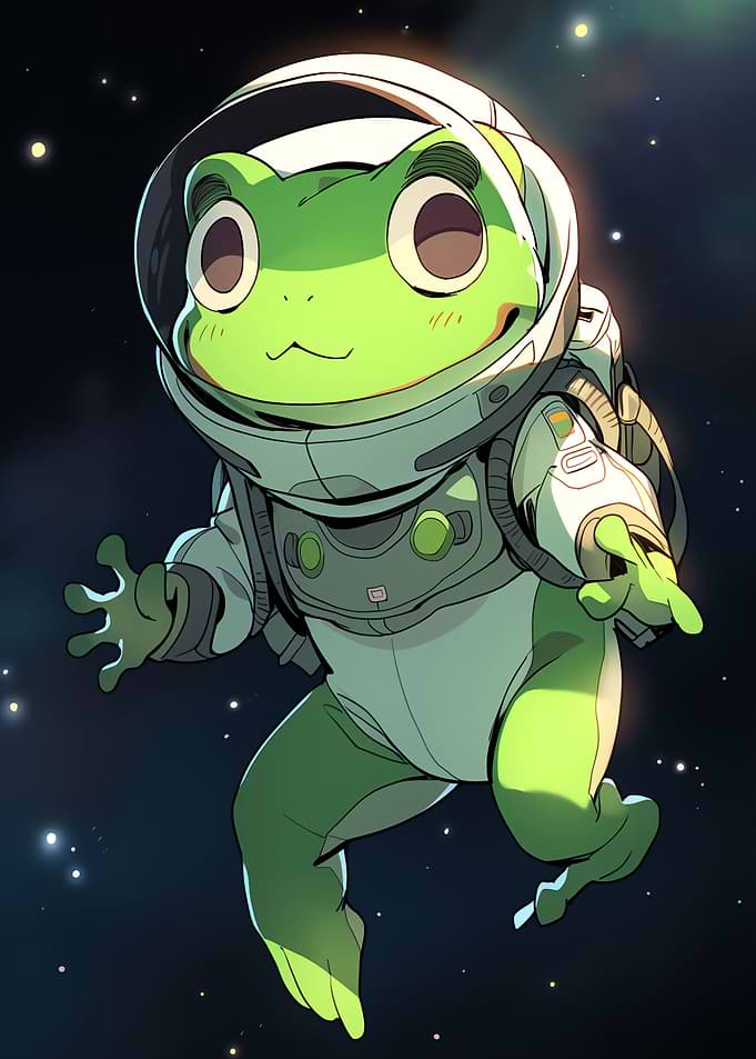 Froggy Astronaut in Space