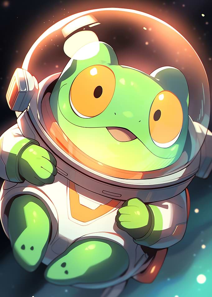 Froggy Astronaut in Space