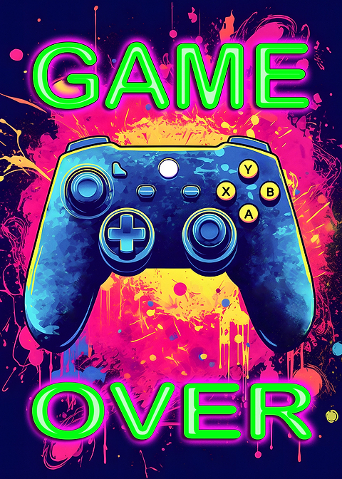 Game Over — metal poster wall art