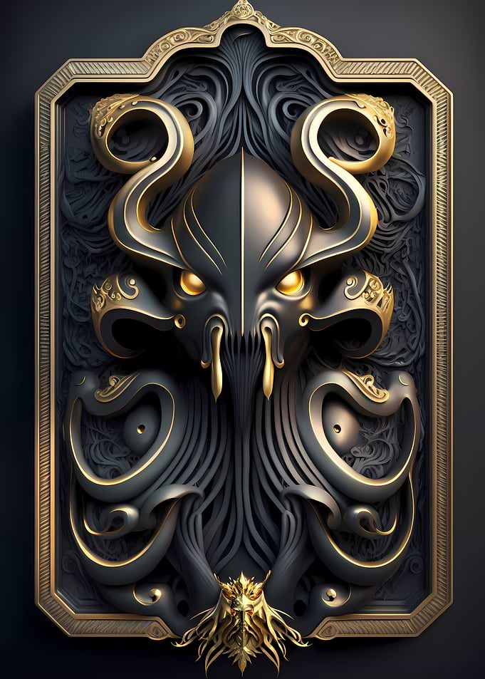 Royal Black Gold Kraken