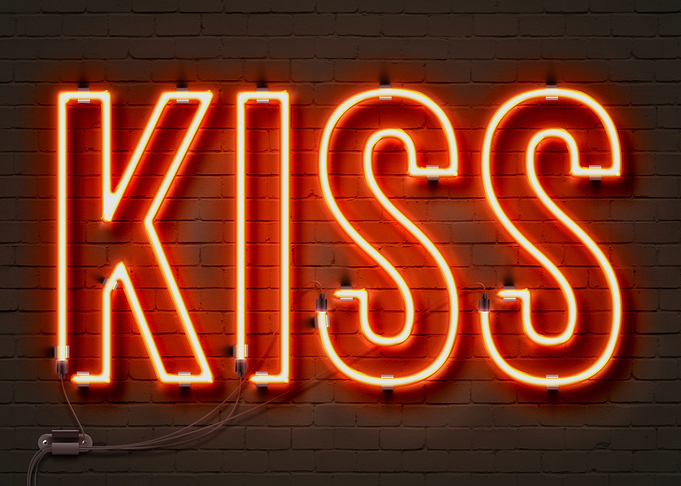 Kiss Neon Sign