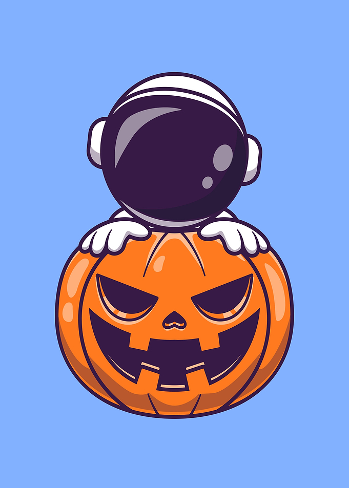 Astronaut with pumpkin