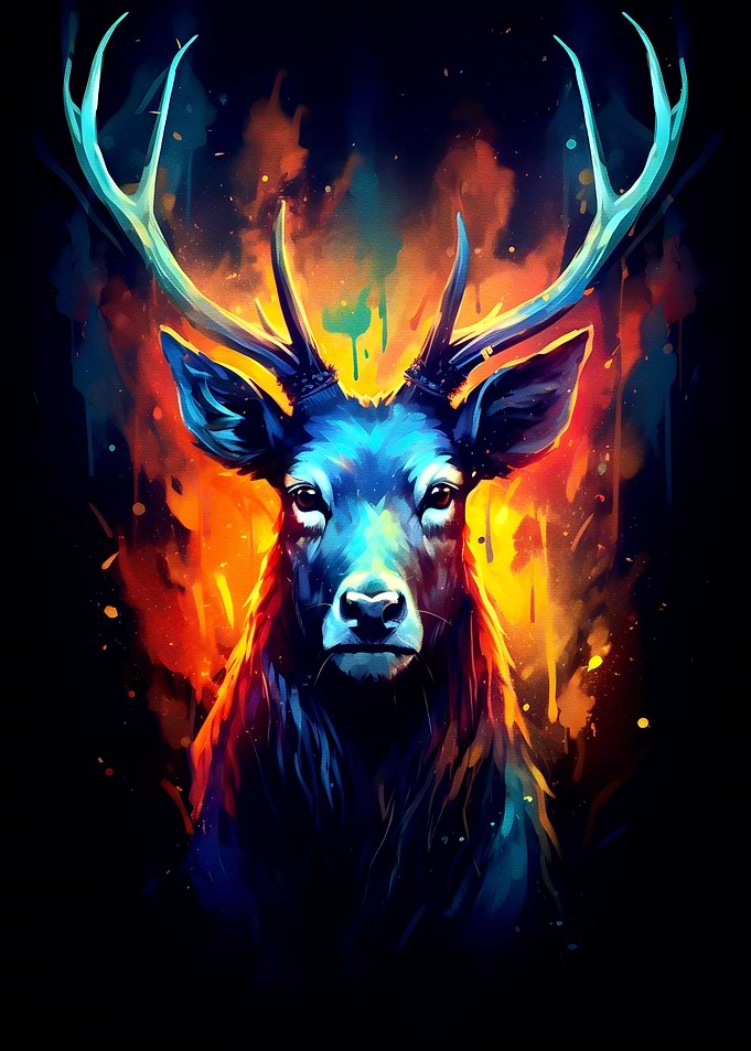 Amazing Deers Colorful